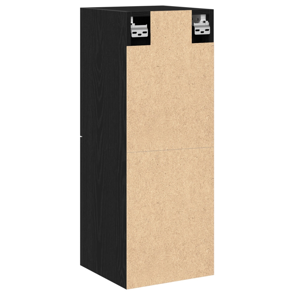 Armadiolo da Bagno  Nero Rovere 30x30x80 cm in legno ingegnerizzato