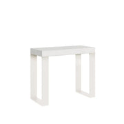 Consolle allungabile 90x40/300 cm Tecno bianco frassino gambe bianche