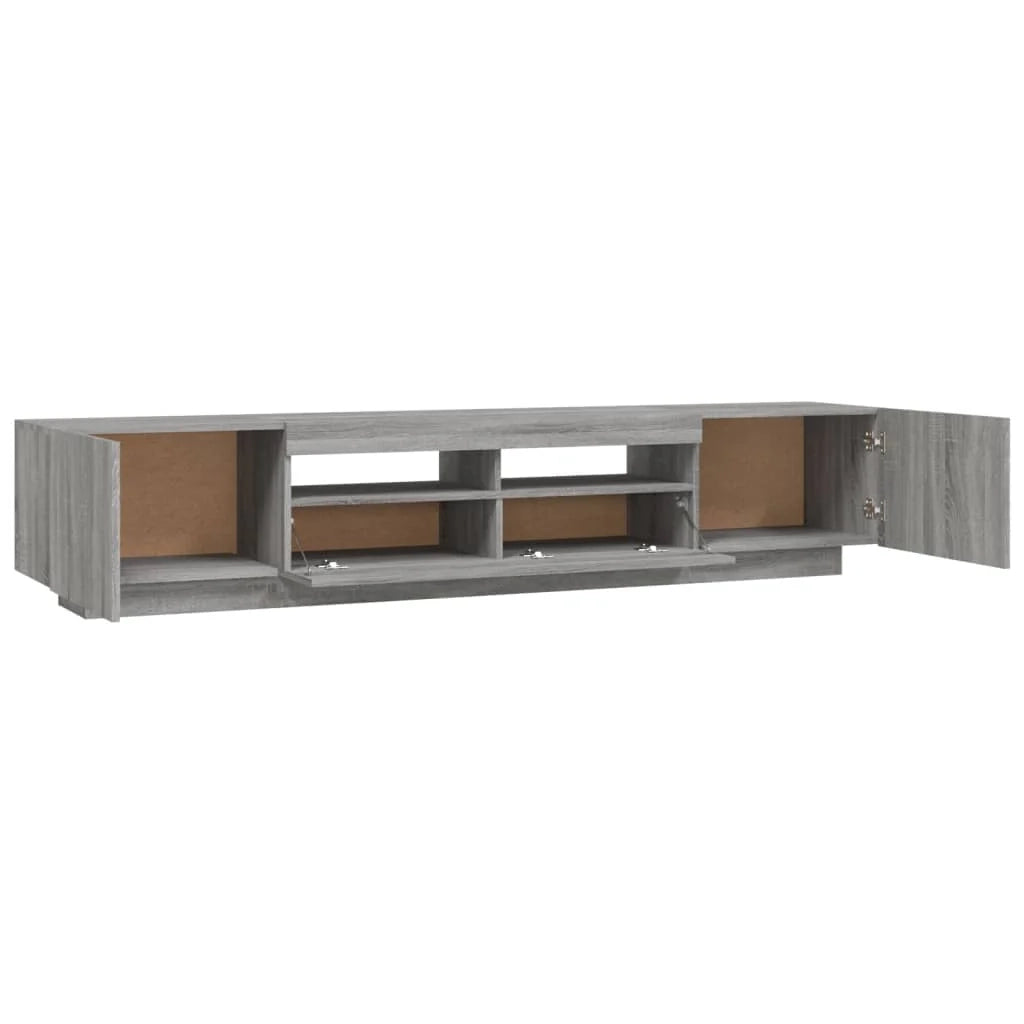 Set di mobili porta TV/credenza in 2 pezzi grigio Sonoma con luci a LED per soggiorno camera da letto e camera da letto (02_0025337)
