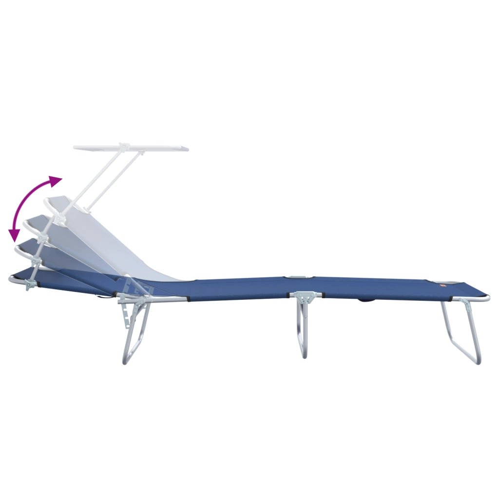 Lettini Prendisole 2 pcs con Tettuccio Blu Tessuto Oxford 600D