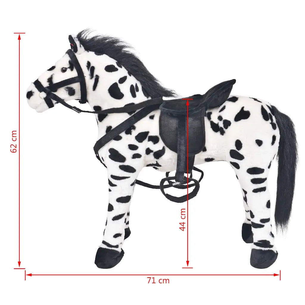 Cavallo in Peluche in Piedi Nero e Bianco XXL CFW2502488