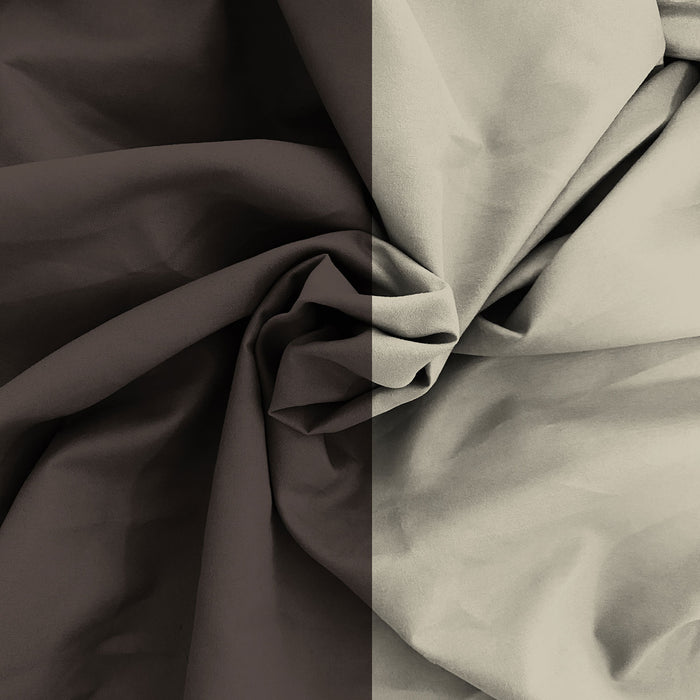 Copripiumino Matrimoniale con Sacco e Federe in Tinta Unita Double Face Linea Vera Marrone e Tortora