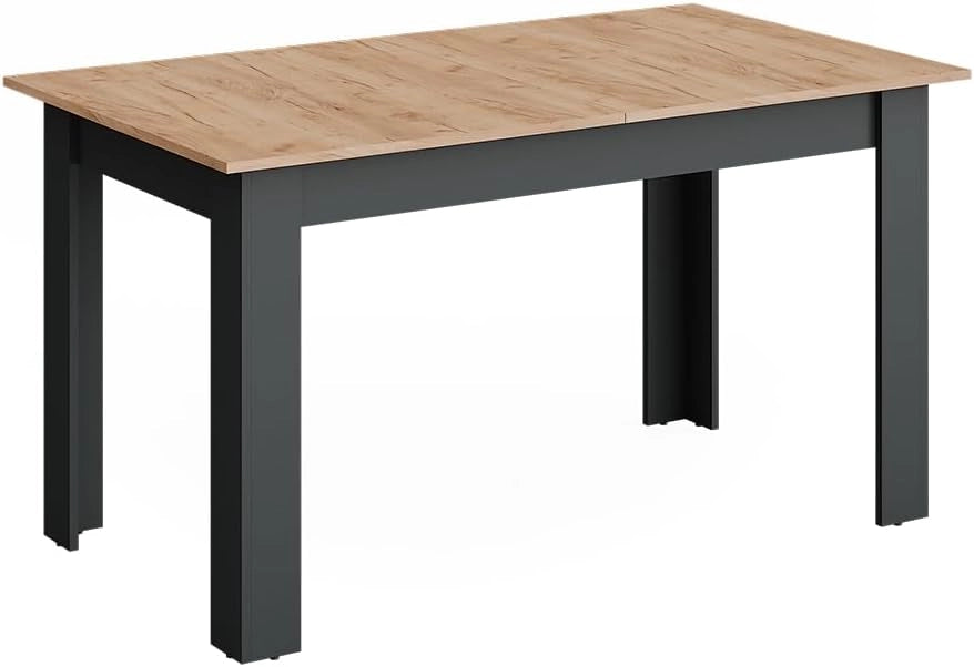 tavolo da pranzo allungabile Repose, Antracite/quercia dorata, 180 x 80 cm Estensibile, per un utilizzo flessibile come tavolo da pranzo o da lavoro