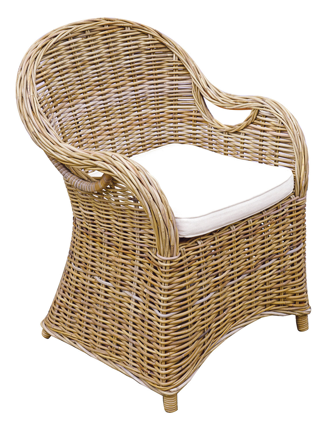 Poltrona da Giardino 62x65xH86 cm Semarang Fibra in Grey Kubu Naturale con Cuscino