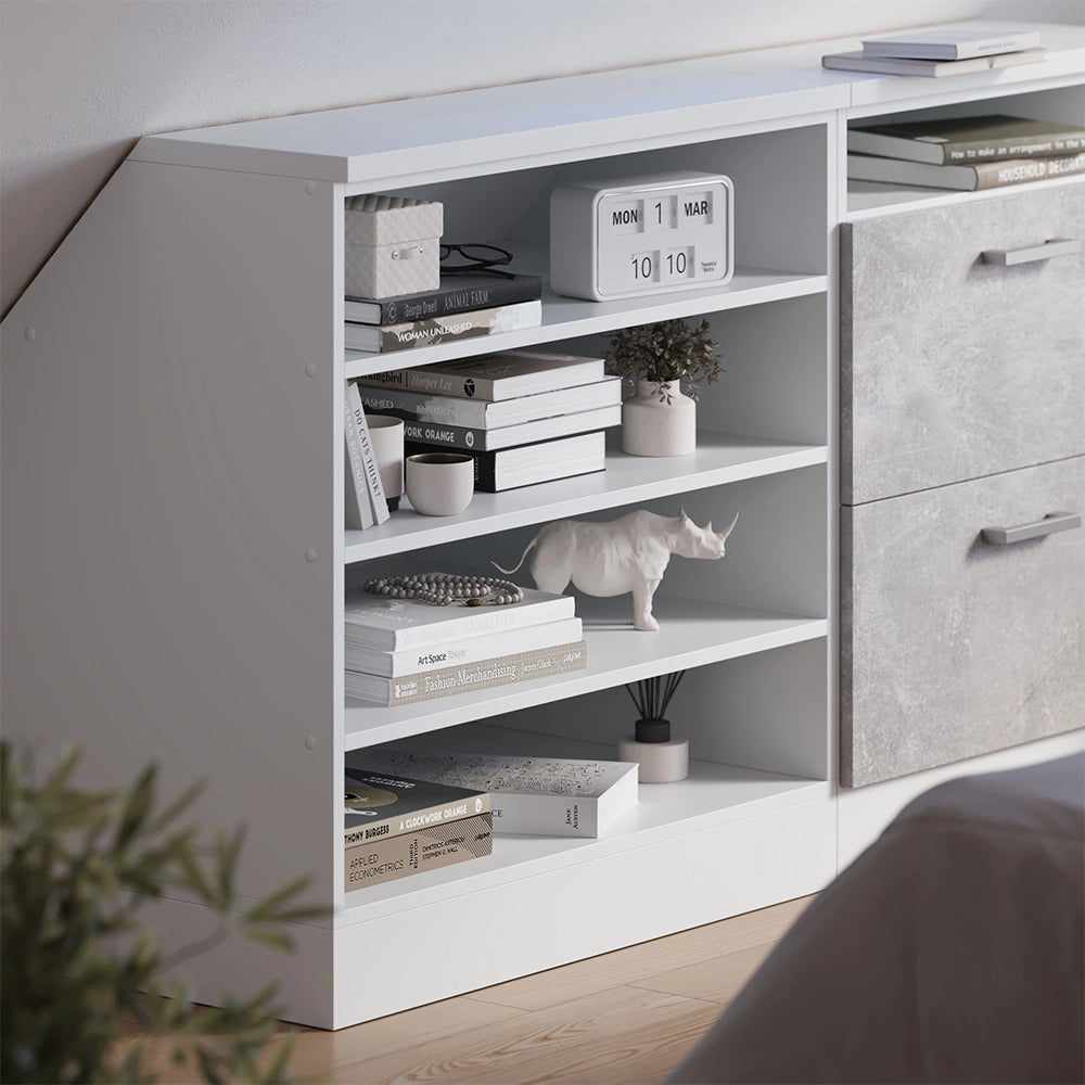 Mobile cucina sottotetto R-Line Bianco/Bianco 80 cm con 4 scomparti, carcassa 60 cm profondità Vicco