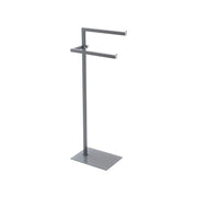 Piantana portasciugamani grigia in acciaio con base in vetro temperato 20x86,5x28 cm Feridras