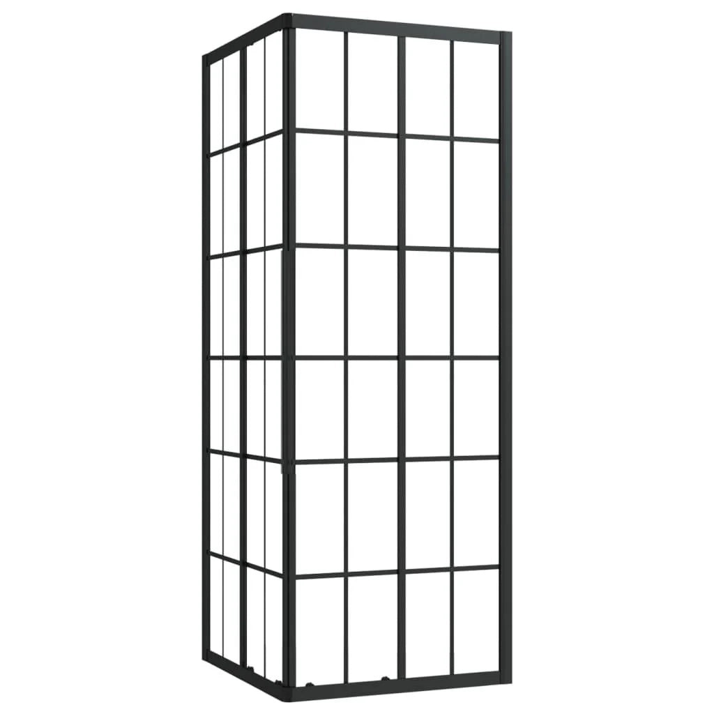 Box doccia parete divisoria per vasca parete divisoria per doccia box doccia per vasca accessorio per il bagno arredamento per la casa ESG 80 x 80 x 180 cm nero 02_0002039