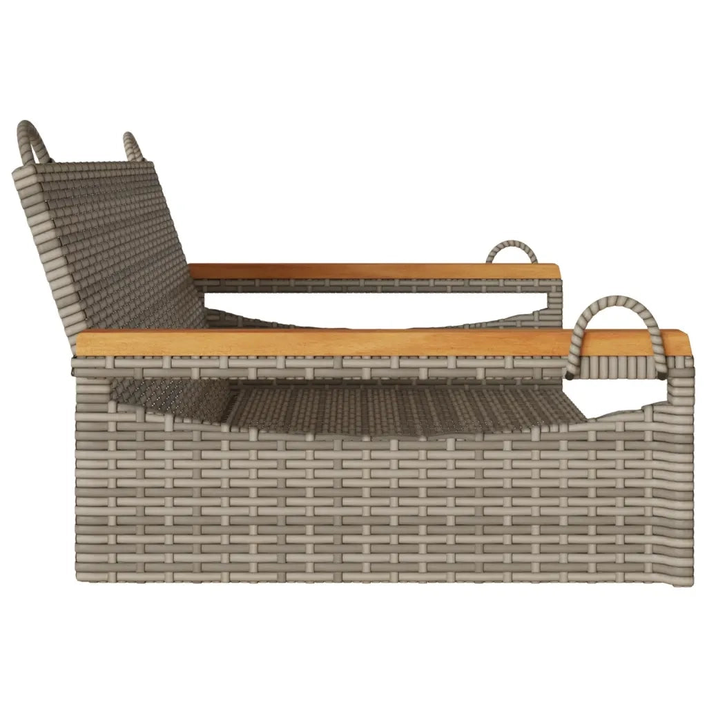 Panca da Giardino | Panchina Dondolo Grigia 109x62x40 cm in Polyrattan