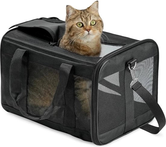 Porta Animali per Gatti e Cani - Porta Gatti Porta Cani con Borsa di Viaggio per Animali con Aerotrasportazione - Compatibile con le Norme Standaard (M) Porta Gatti