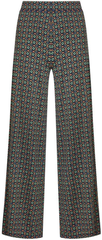 Palazzobroek con comfort elastico - Tela di jersey - Disegno grafico - Alta vita - Cintura elastica ampia - Silhouette elegante - Pantalone con vita lunga
