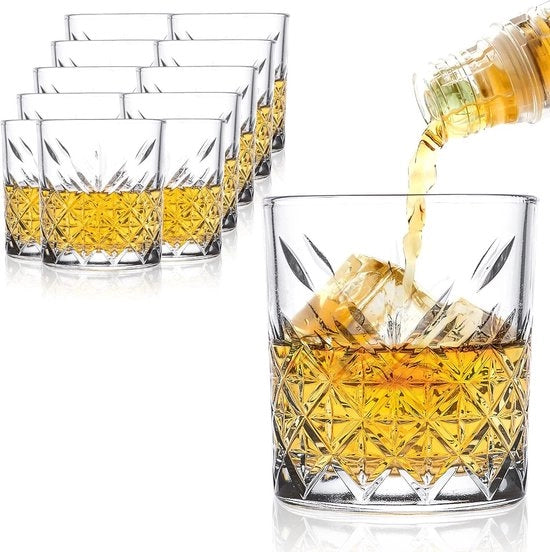 Set di bicchieri tumbler in vetro cristallo - ideale come regalo per uomini - 345 ml (6 pezzi)