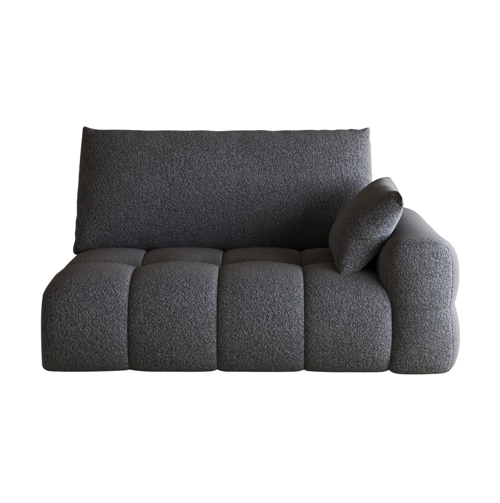 DIVANO 2 POSTI CON CHAISE A DESTRA GRIGIO SCURO IN TESSUTO