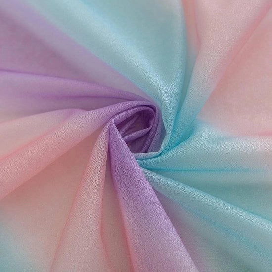 Tafelloper con Tule Chiffon, Colorato Tafelloper con Tule Arcobaleno, Lavabile