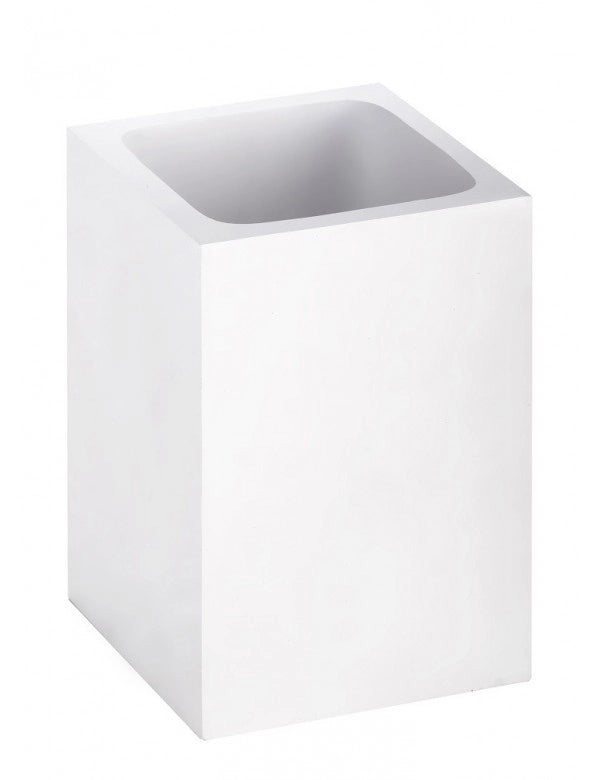 Portaspazzolino da Banco GAMMA in Resina Bianco Opaco 11,5 x7,5 x7,5 cm
