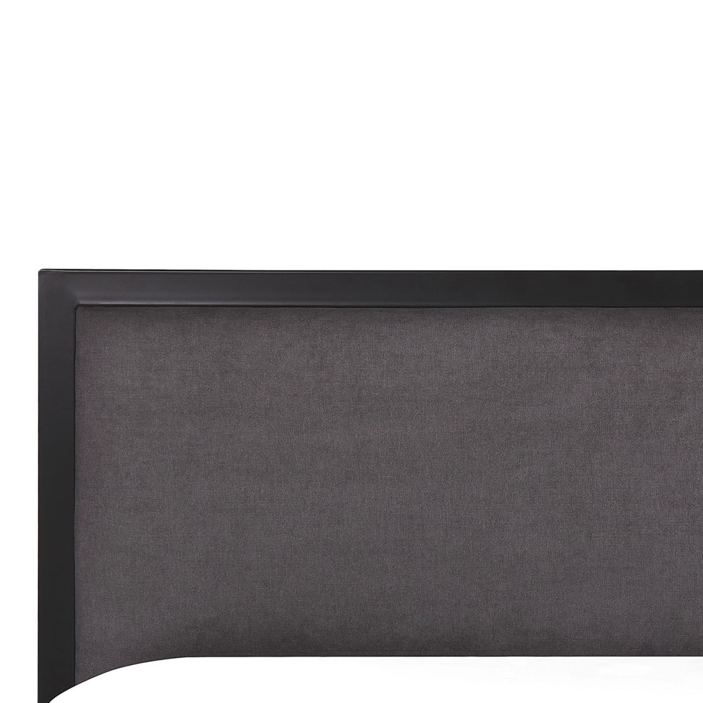Struttura del letto in metallo Nero e Grigio 180 x 200 cm imbottita a doghe minimalista
