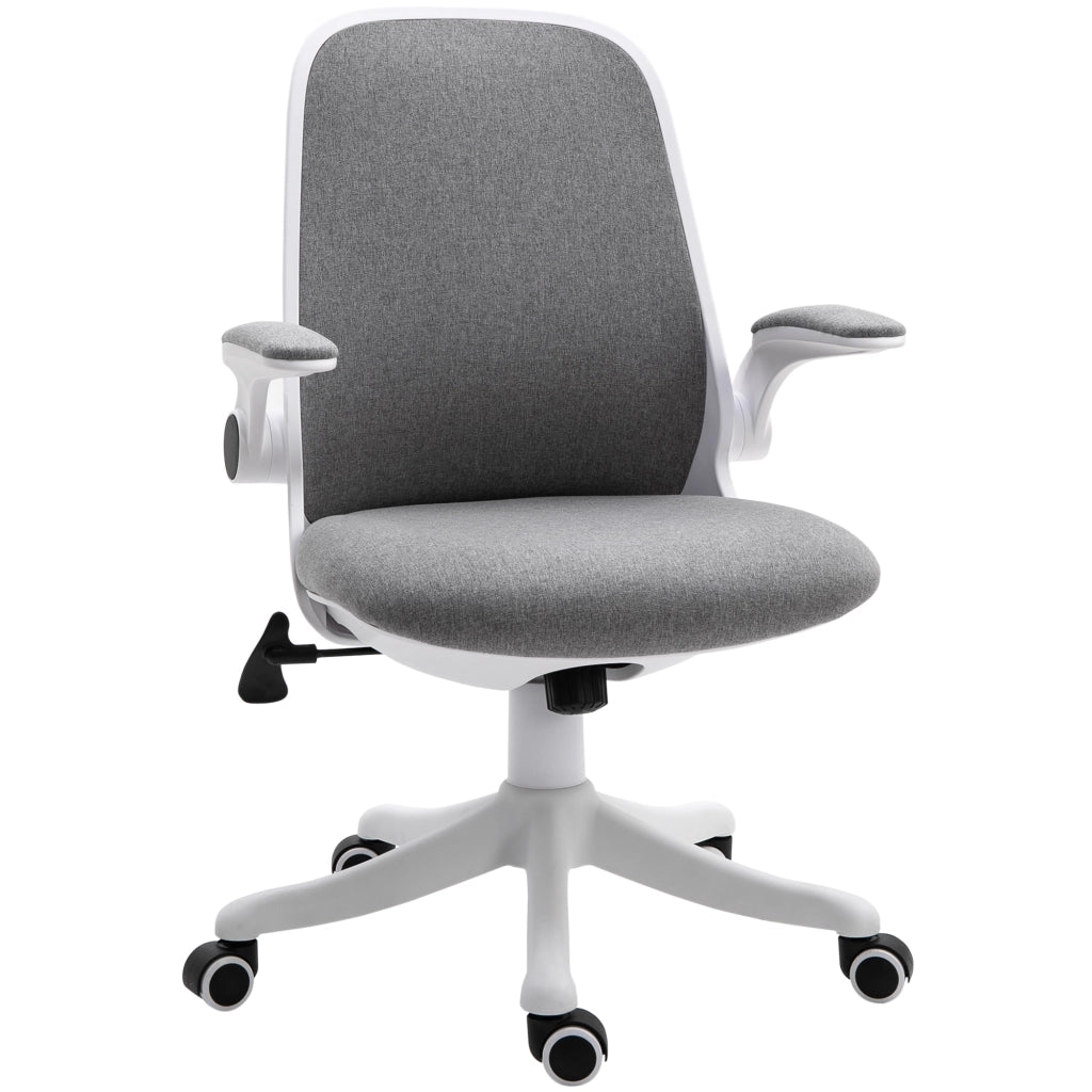Sedia da ufficio girevole con schienale basculante e braccioli regolabili ¨C ZephMum ¨C Grigio 62.5x60x94-104 cm
