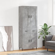 Credenza-Buffet-Armadio da cucina Grigio Cemento 69,5x34x180 cm in Legno Multistrato 899487