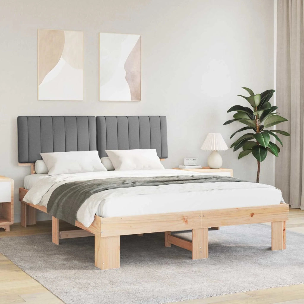 Letto con Testiera Rivestita Grigio chiaro 150 x 200 cm 877479