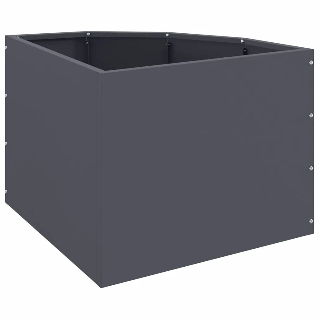 Vaso d'angolo Antracite 45 x 45 x 35 cm Acciaio 883649