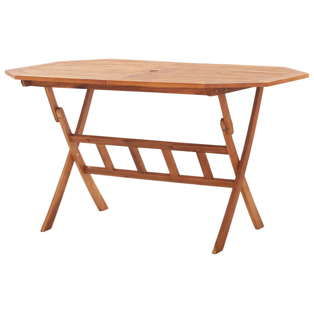 Tavolo da Giardino Pieghevole 135x85x75 cm Massello di Acacia 46657