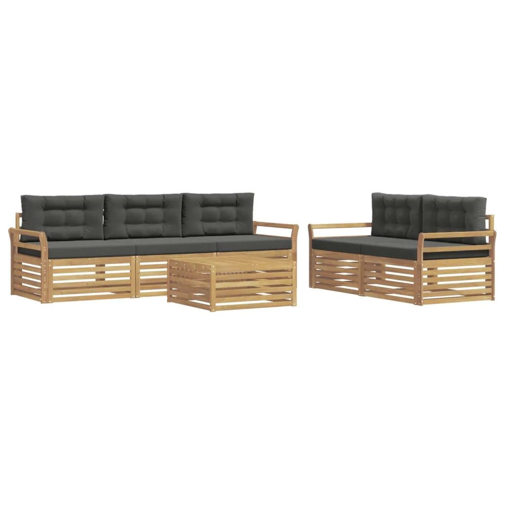 Set di divani da esterno 6 pcs Bianco e Antracite 3390047