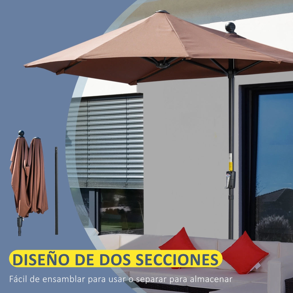 Ombrellone da Terrazzo 200x190x240 cm ¨C zephmum ¨C Grigio Acciaio Base a Croce