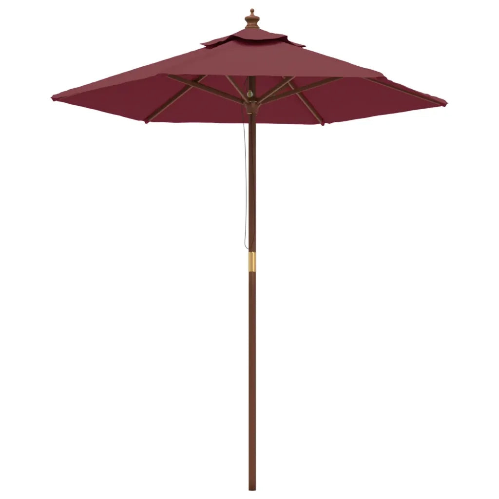 Ombrellone da Giardino con Palo in Legno Bordeaux 196x231 cm 363163