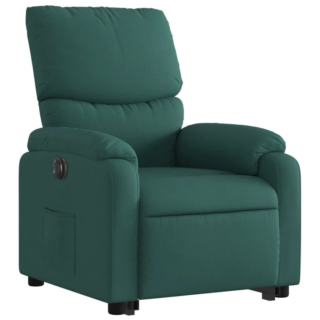 Poltrona Alzapersona Reclinabile Elettrica Verde Scuro Tessuto 3204854