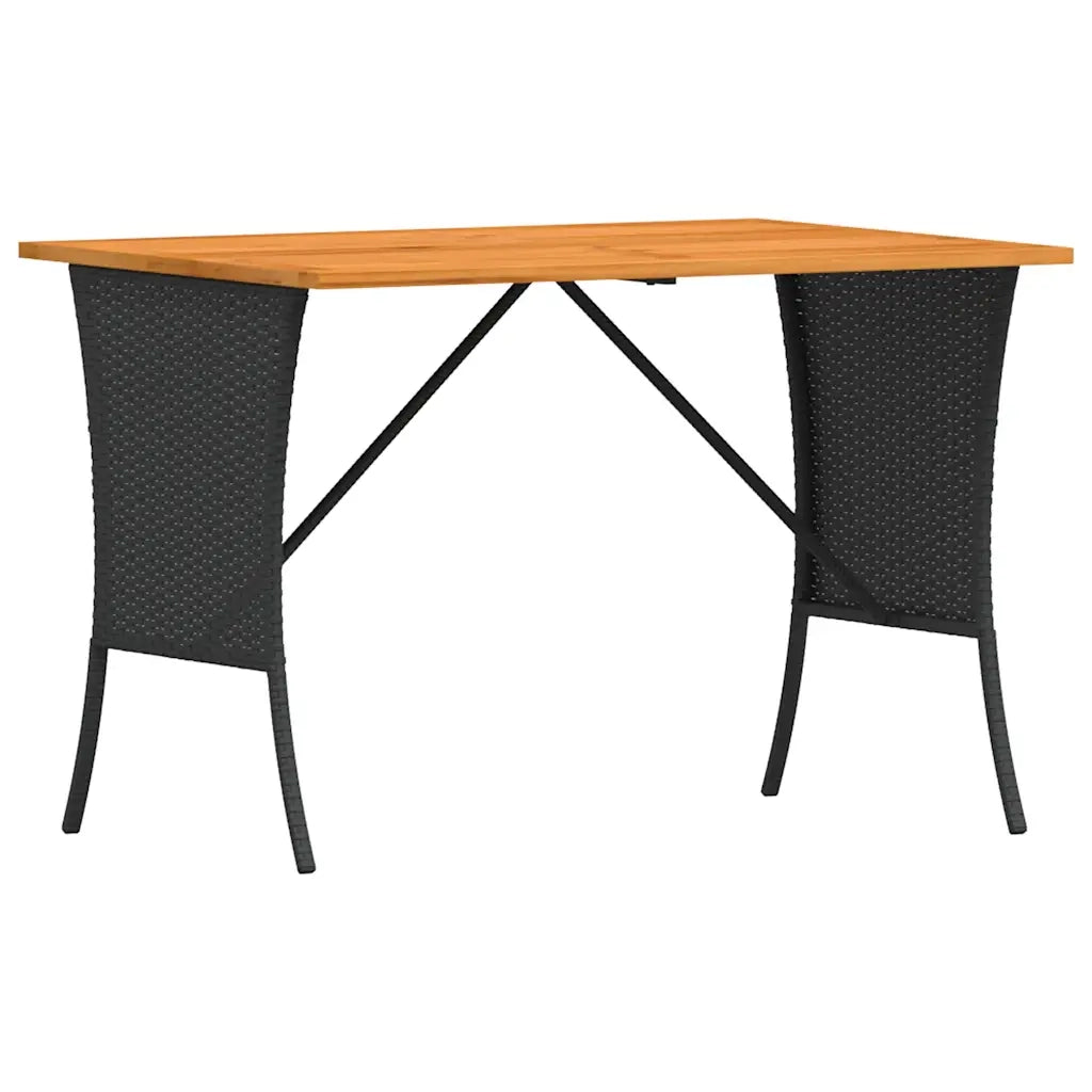 Set da Pranzo da Giardino 4 pz con Cuscini Nero in Polyrattan