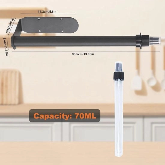 Sostegno per carta da cucina senza perforazione in acciaio inossidabile nero | Supporto per carta da cucina per installazione a muro per cucina e bagno