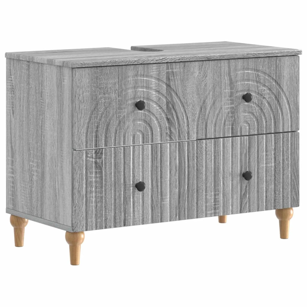 Armadio per Lavabo da Bagno ALKMAAR Sonoma grigio 896141
