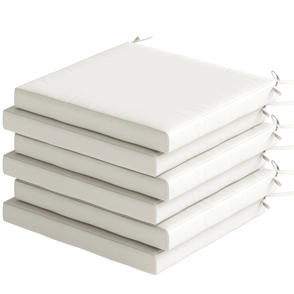Set di cuscini per sedie da pranzo ¨C zephmum ¨C crema 46x42x7 cm 6 pezzi