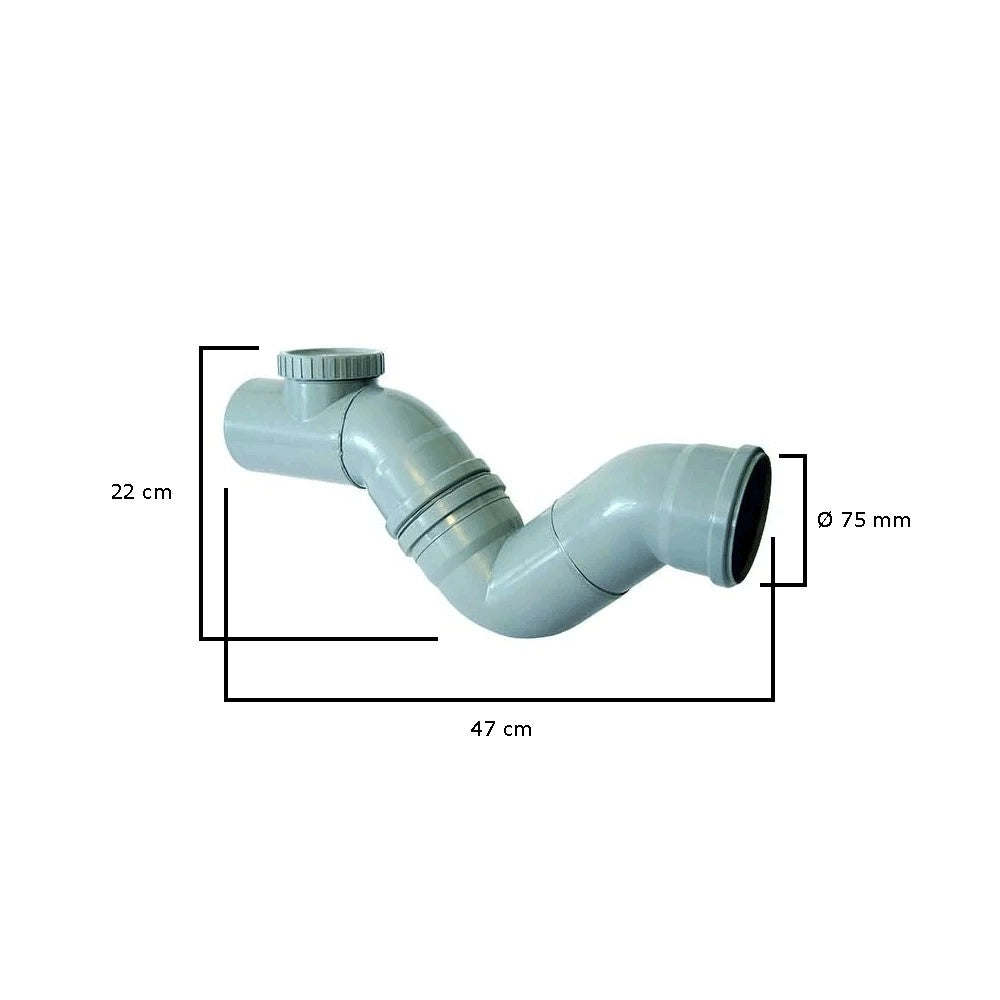 Sifone firenze orizzontale in polipropilene (1 Tappo) : Diametro - 75