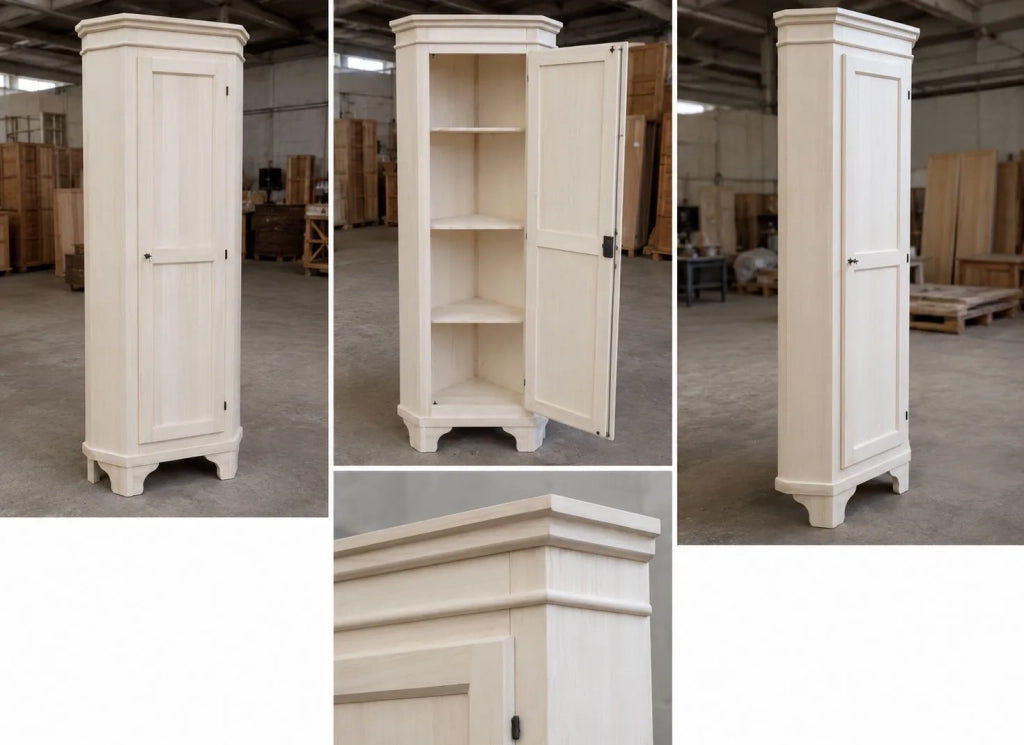 Mobile angolo cantonale classico in legno 1 porta grezzo l.58x58x83 h.198 (808) - Mobili 2G