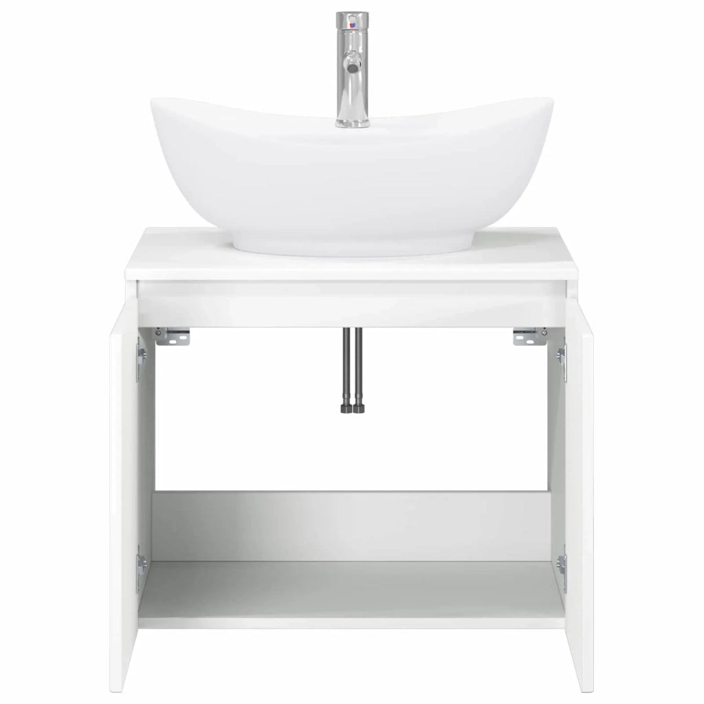 Set di mobili per il bagno Bianco Lucido Legno ingegnerizzato 3404344