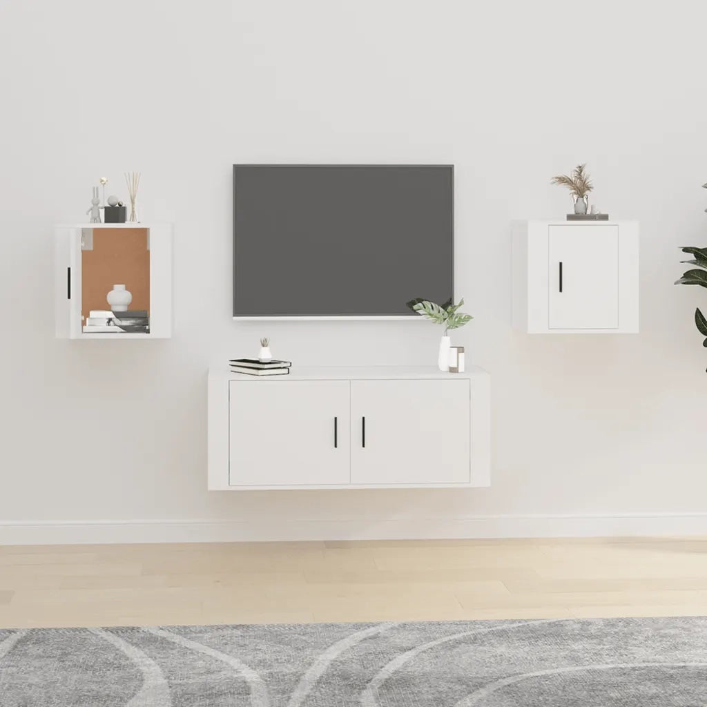 Mobili Porta TV a Parete 2 pz Bianco 40x34,5x40 cm 816641