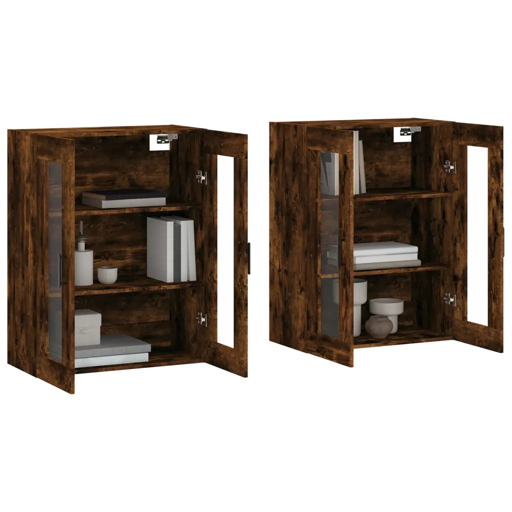 Armadietti a Parete 2 pz Rovere Fumo in Legno Multistrato CFW1550823