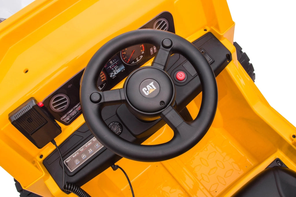 Camion Elettrico con Cassone Ribaltabile 12V Caterpillar Giallo