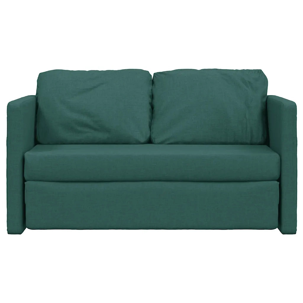 Divano letto | Sof¨¤ letto | Letto singolo da Terra 2 in 1 Verde Scuro 112x174x55 cm Tessuto