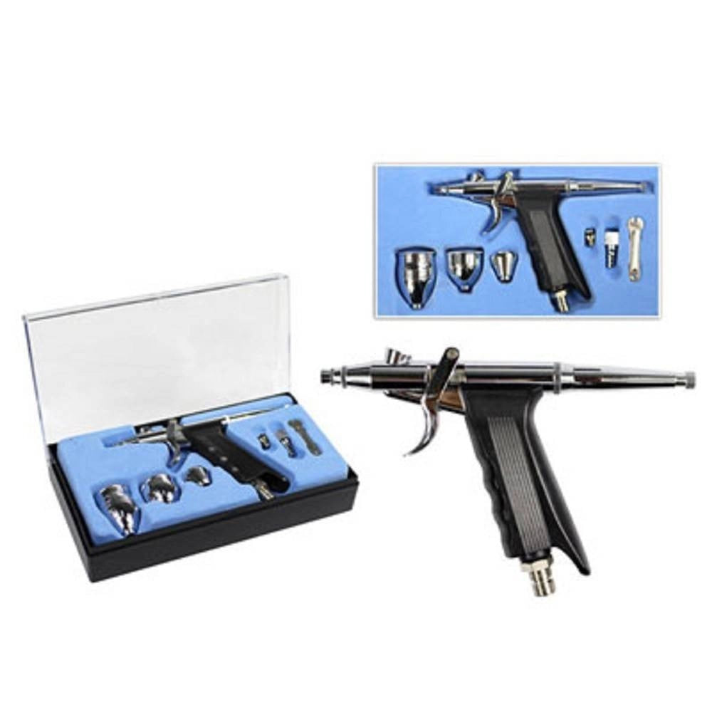 Trade Shop - Aerografo In Acciaio Ugello 0.3 Mm Professionale Con Accessori Nail E Body Art -