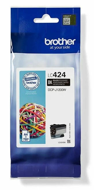 Brother lc-424bk cartuccia d'inchiostro 1 pz originale nero - LC424BK