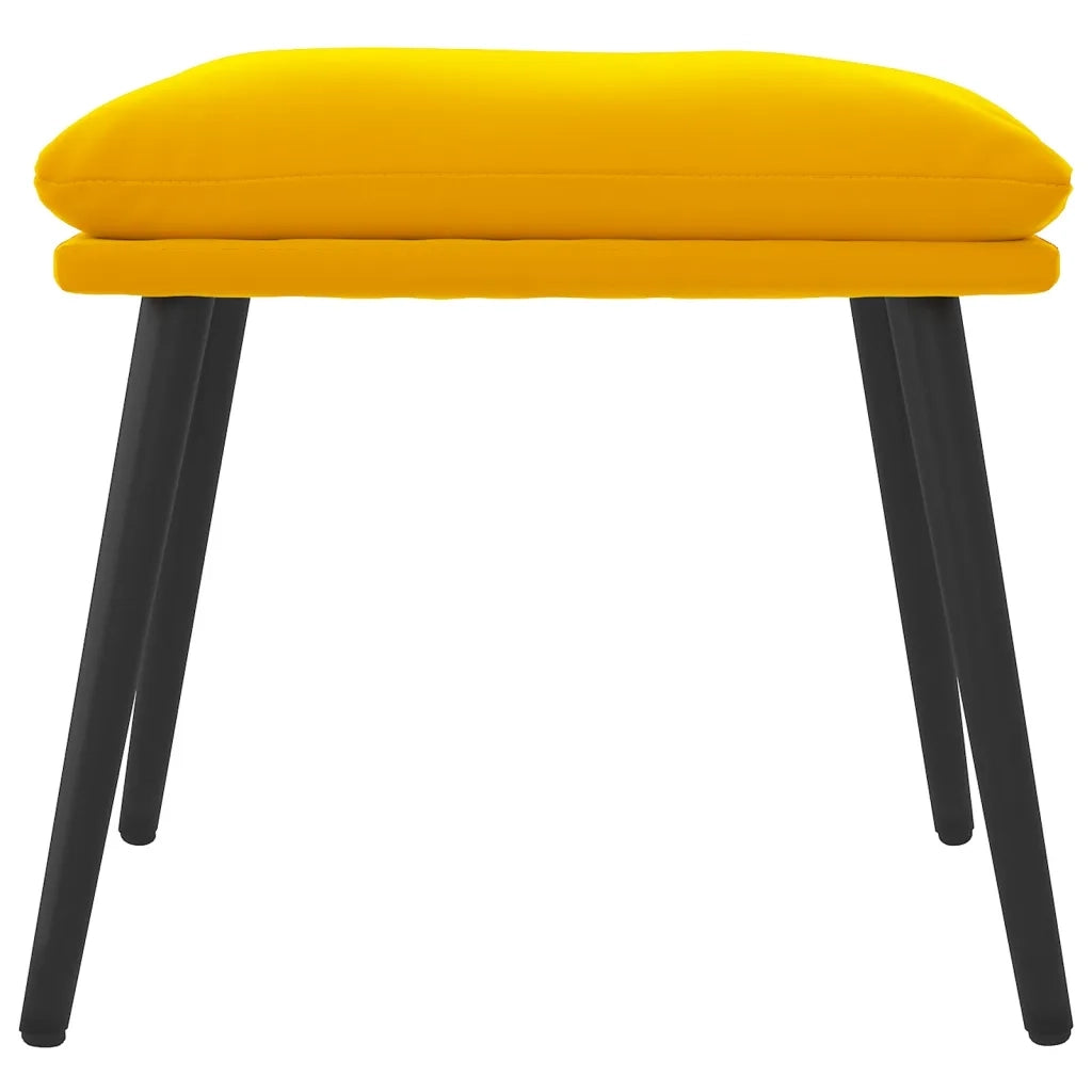 Poggiapiedi Giallo Senape 45x29,5x35 cm in Velluto 341511