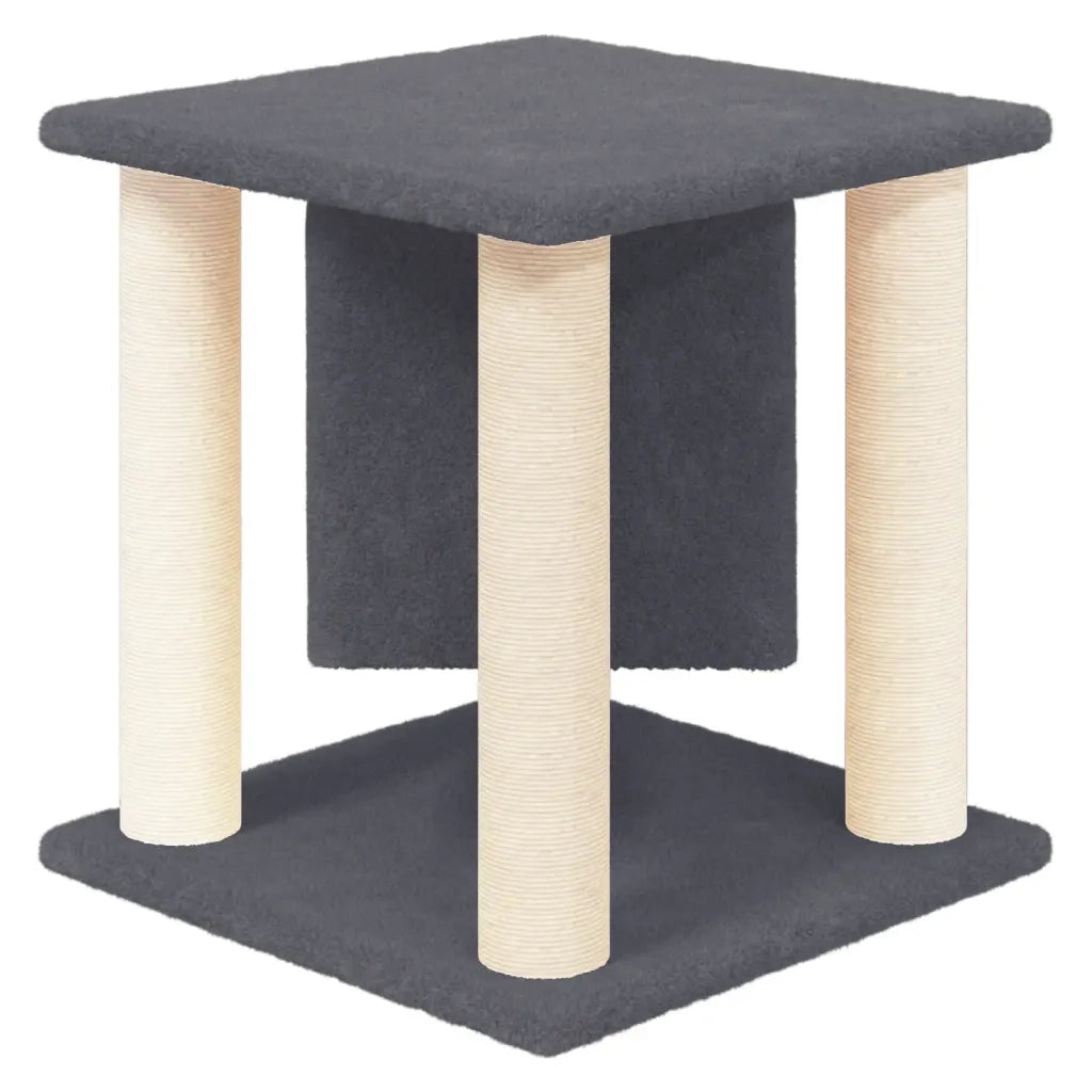 Albero per Gatti con Tiragraffi in Sisal Grigio Scuro 37 cm 171656
