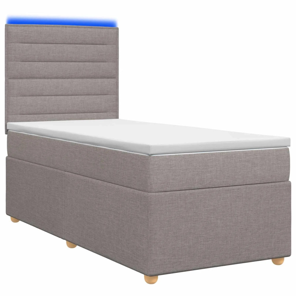Letto box spring con materasso Tortora 80 x 200 cm Tessuto 3455214