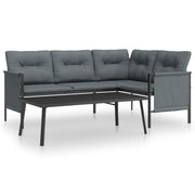 Set Salotto da Giardino 2 pz | Set di Mobili da Esterno in Acciaio Antracite