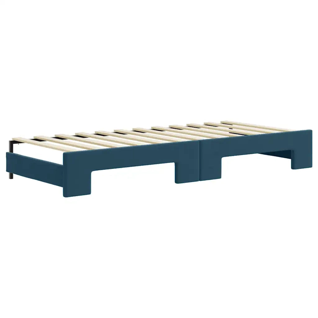 Divano Letto Estraibile con Cassetti Blu 80x200 cm in Velluto 3196993