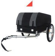 Rimorchio porta pacchi per bicicletta pieghevole 69 x 48 x 34 cm in acciaio nero e grigio