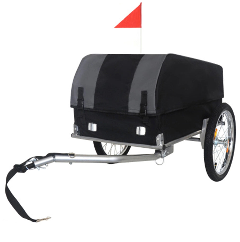 Rimorchio porta pacchi per bicicletta pieghevole 69 x 48 x 34 cm in acciaio nero e grigio