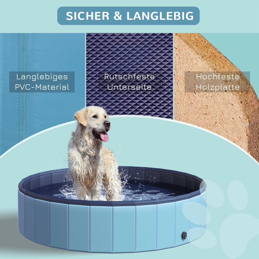 Vasca da bagno per cani e gatti pieghevole ¨C zephmum ¨C Blu 140x30 cm