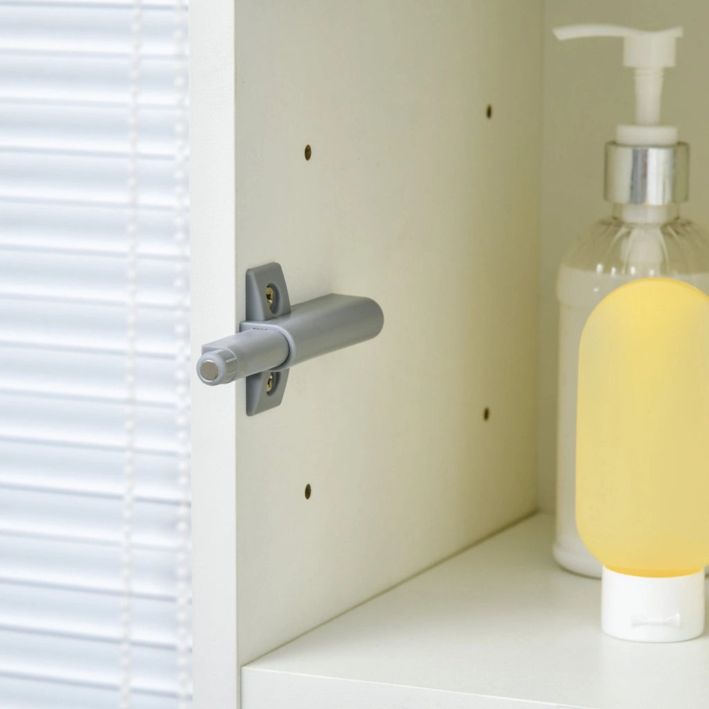 Colonna Bagno 1 Cassetto 2 Armadietti 30x28x170 cm in Legno truciolare e MDF Bianco Lucido
